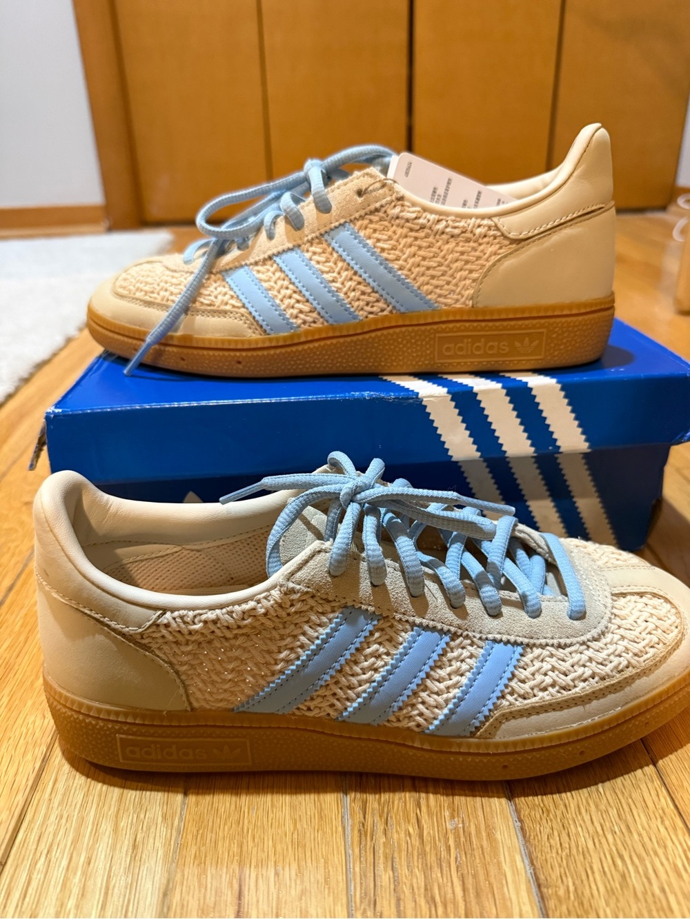 adidas handball spezial - NWT - Cream Woven Sneakers with Light Blue Stripes